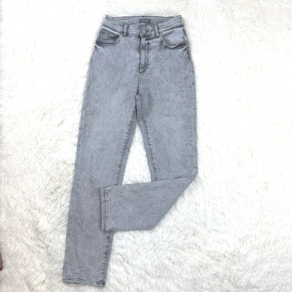 DL1961 Bella Slim Jeans Women 25 Chalk Grey High Rise Vintage Denim 13037
